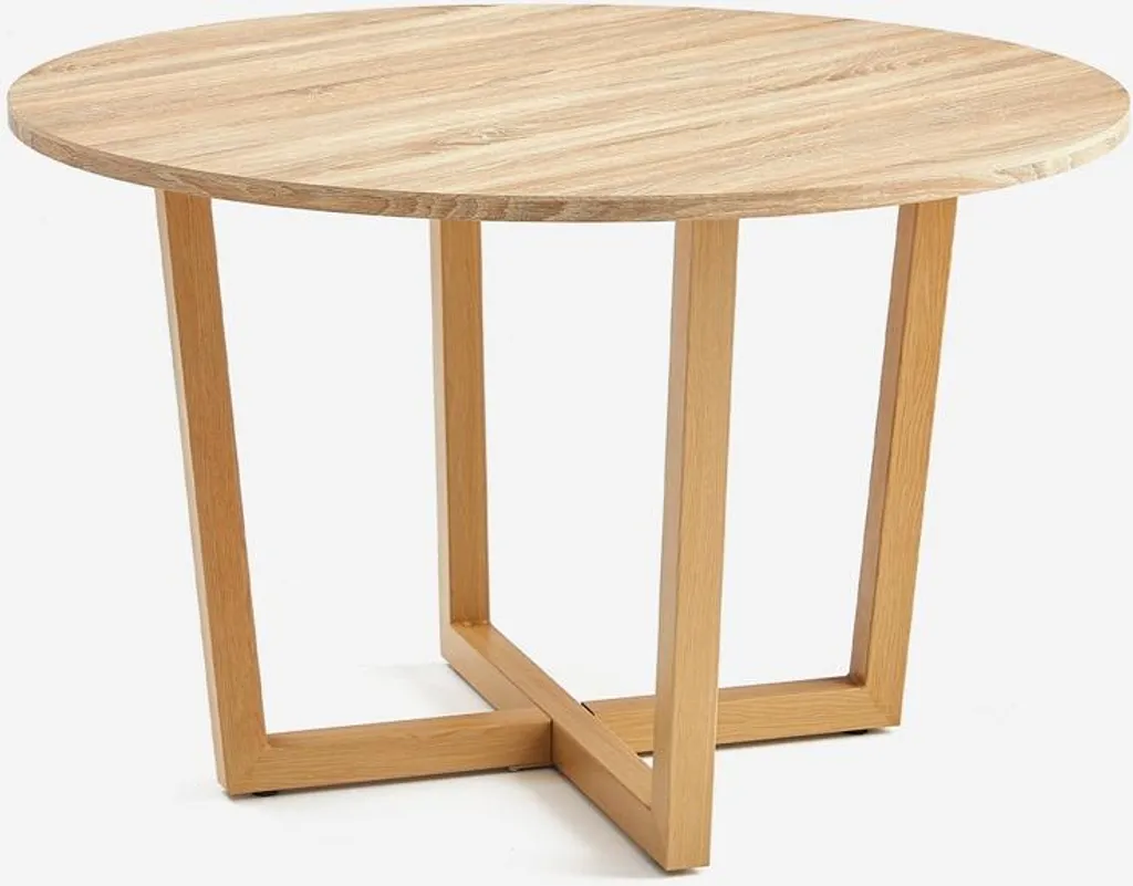 Table de salle à manger ronde 120cm en bois Zira pour cuisine moderne