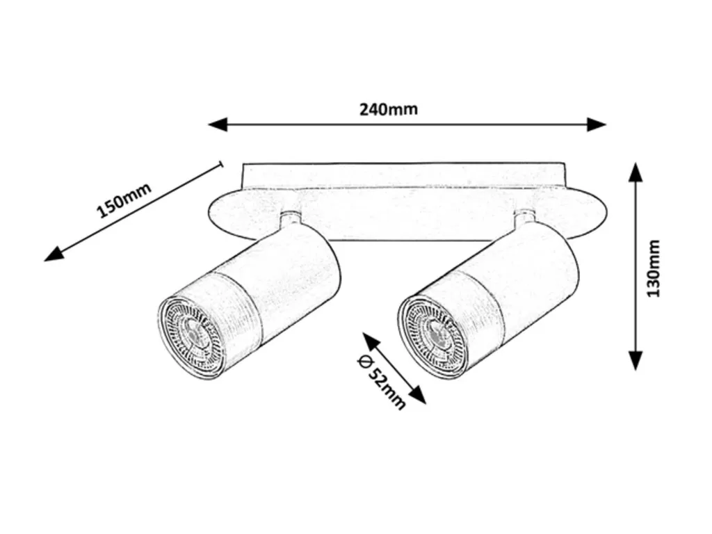 Spot design noir mat GU10 Zircon 5070, éclairage orientable moderne