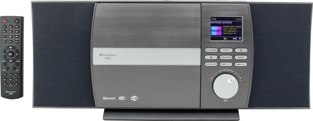 Soundmaster ICD1010AN, 10 W, FM, 3,5 mm, Grau, 230 V, 50 Hz Produktbild 