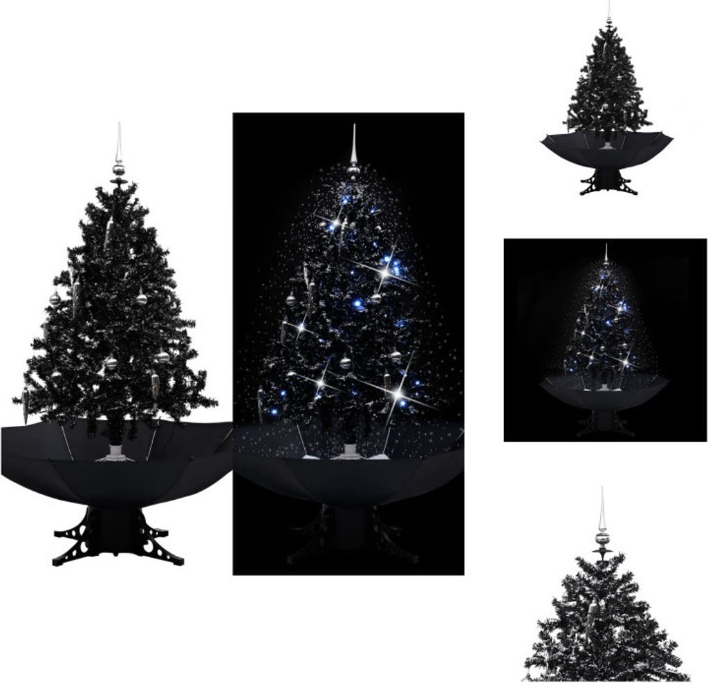 vidaXL Schneiender Weihnachtsbaum mit Schirmfuß Schwarz 140 cm PVC - Weihnachtsbäume