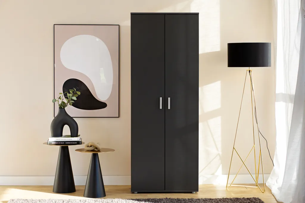 Vestiaire d'entrée compact SAVOY 69 cm anthracite pour petit espace