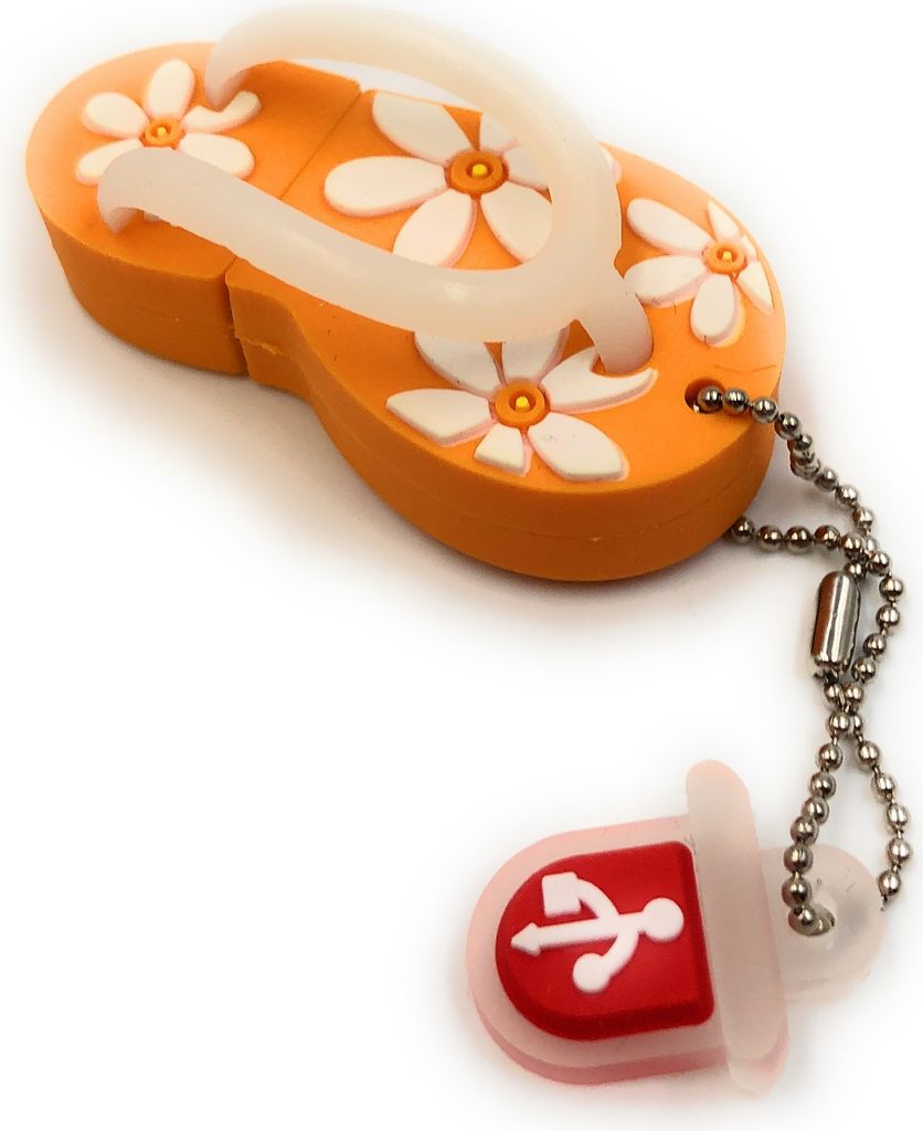 Onlineworld2013 Sandale Flip Flop Schuh in Orange Funny USB Stick 64 GB USB 3.0