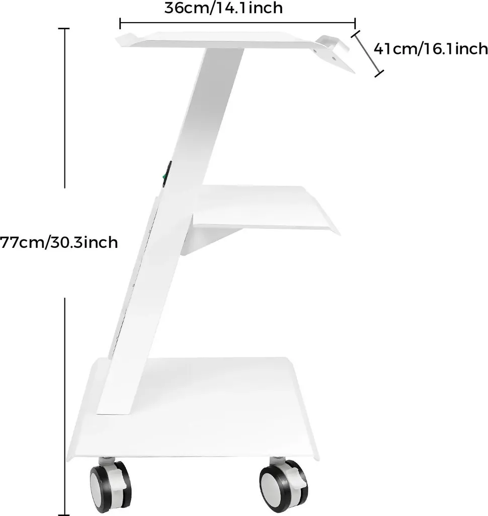 Chariot de salon 100 kg avec 3 prises intégrées - 41x36x77 cm Modèle Pro - 2