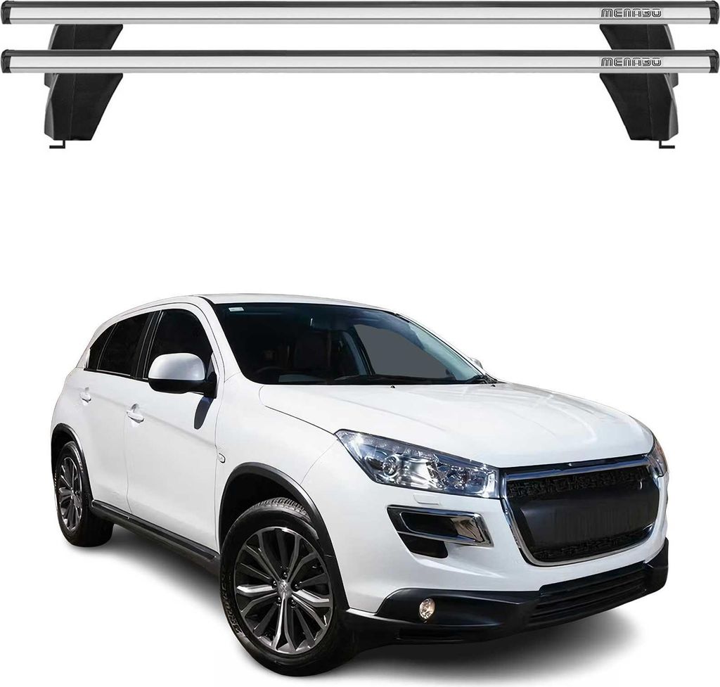 Menabo Dachträger Grundtäger für Peugeot 4008 2012-2017 75kg Alu Grau 2x