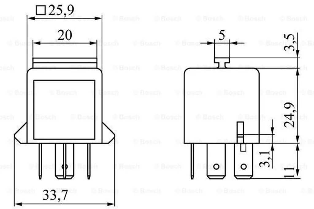 Bosch 0 986 332 072 Relè 12V 60A - Ricambio Originale Alta Corrente
