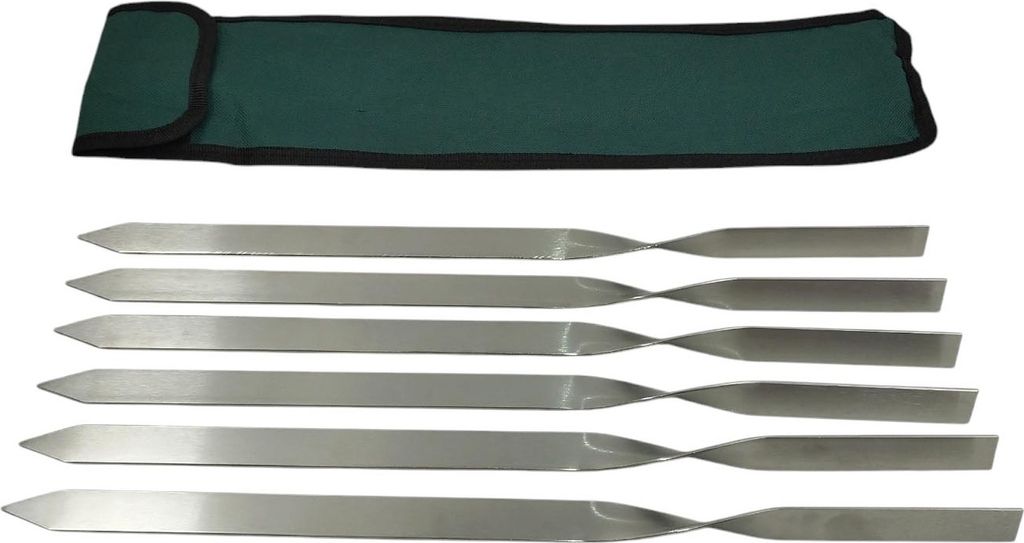 6 Adana Kebab Grillspieße aus Edelstahl - 90 Grad gedreht - Stärke 2 mm Länge 40 cm Breite 2 cm Fleisch-Spieße Lula Lulu Tschelo Köfte