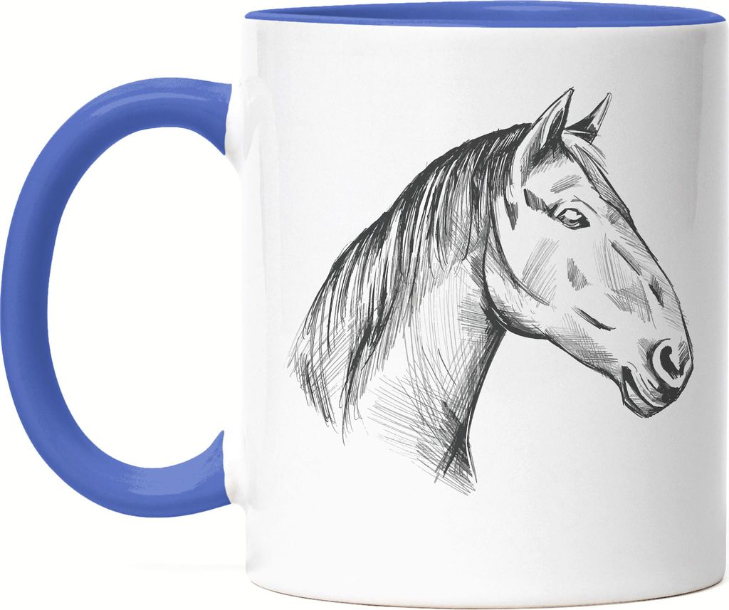 Pferd Tasse Blau Pferdeliebhaber Pferde Pferdeflüsterer Reiten Pony Hobbie Liebe Freiheit Lebendig Horse