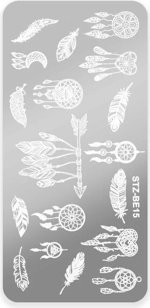 Plaque à tampons STZ-BE15 motifs attrape-rêves pour nail art précis