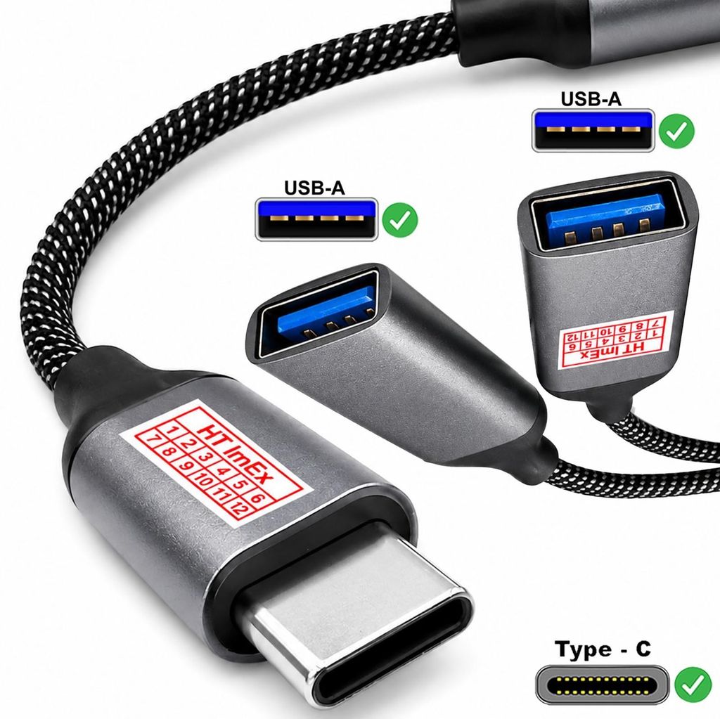 USB-C stecker auf USB-A Doppelbuchse Verteilerkabel adapter kabel für ASUS NUC, Lenovo ThinkCentre, HP Elite Mini PC