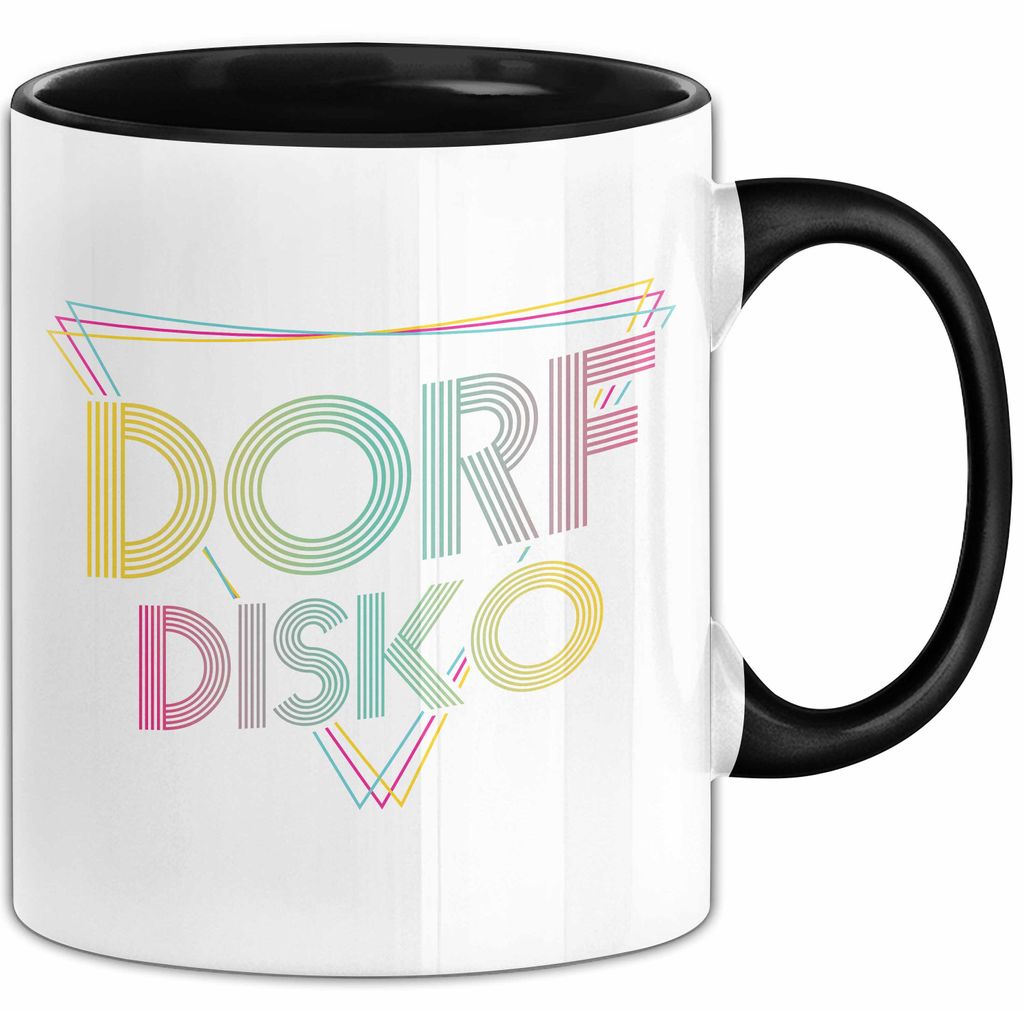 Dorfdisko Tasse Geschenk Dorf Kleinstadt Disko (Schwarz)