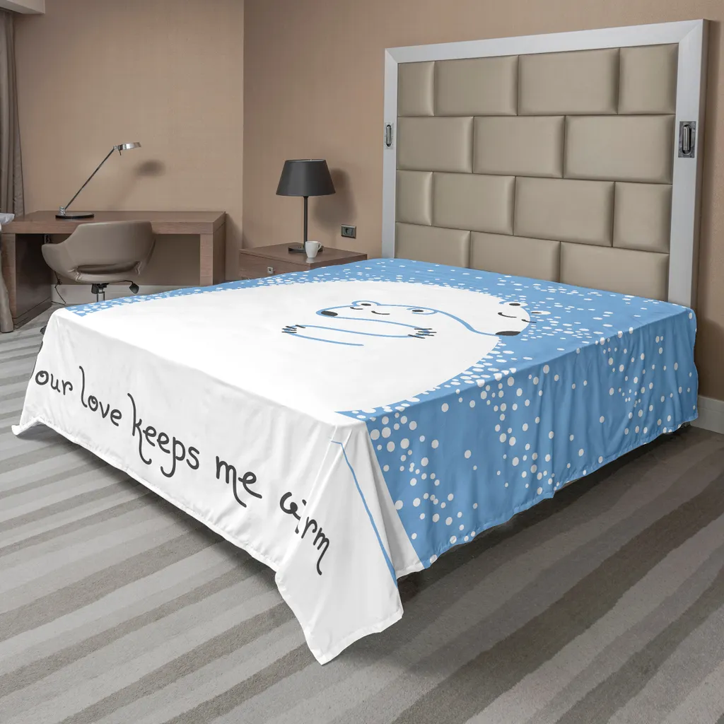 ABAKUHAUS Drap Plat Ours Polaire 275x260 cm, Microfibre Douce et Durable