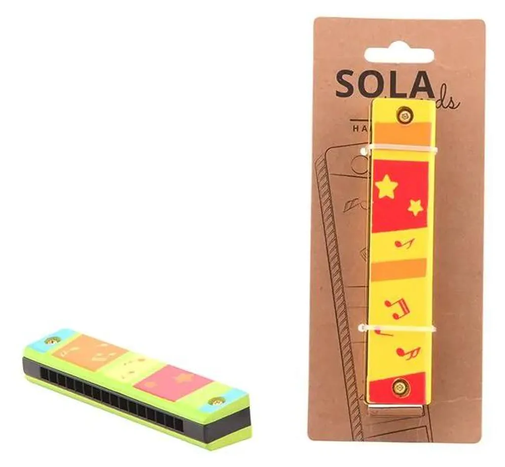 Harmonica diatonique en bois naturel 13cm - Jouet musical premier âge