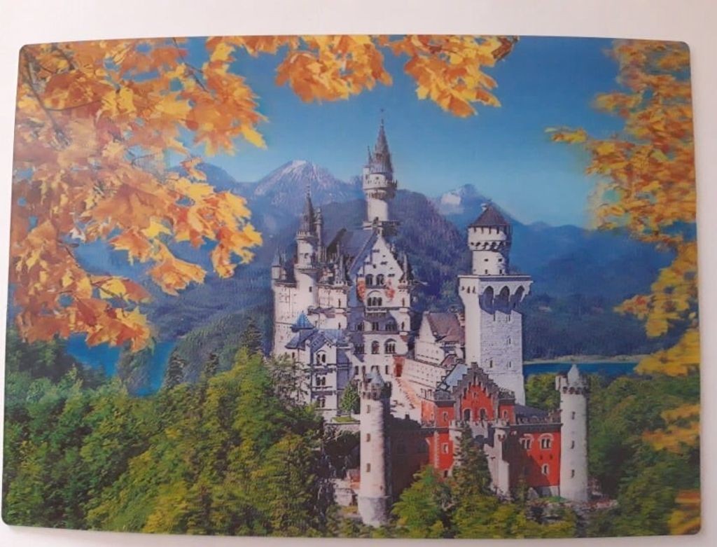 3 D Ansichtskarte Schloß Neuschwanstein im Herbst, Produktbild 