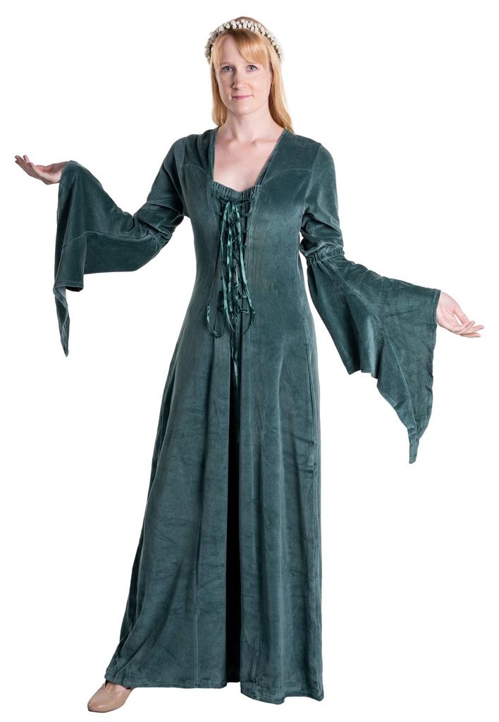 Burgherrin Samtkleid grün Größe: 3XL