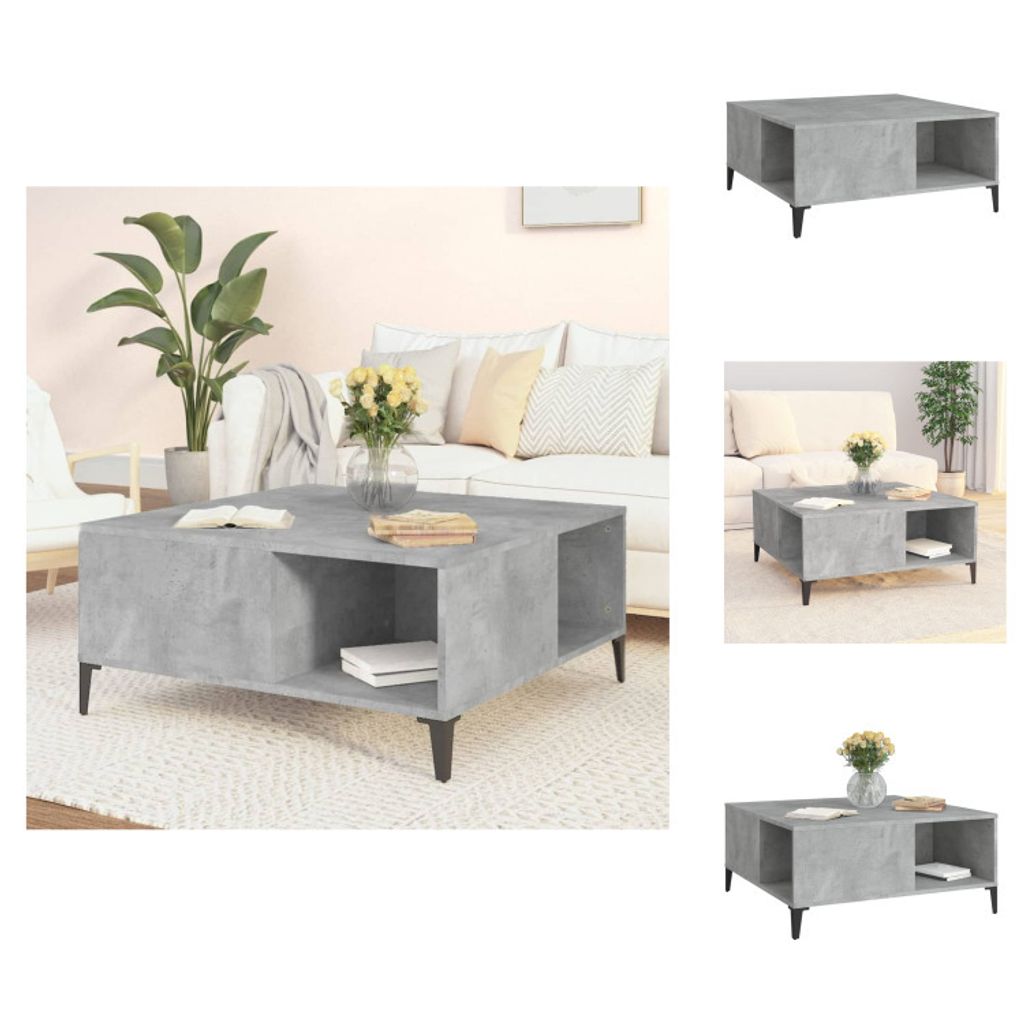 vidaXL Couchtisch Betongrau 80x80x36,5 cm Holzwerkstoff - Couchtische