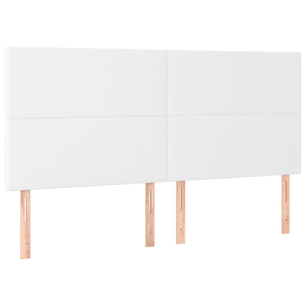 Kopfteil Weiß 180x5x118/128 cm Kunstleder
