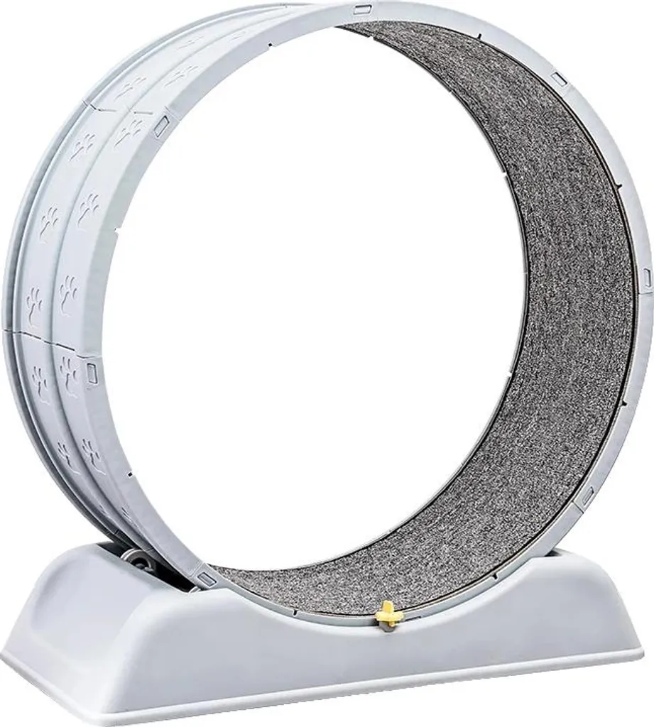 Roue pour chat interactive en bois gris, tapis de course silencieux stable