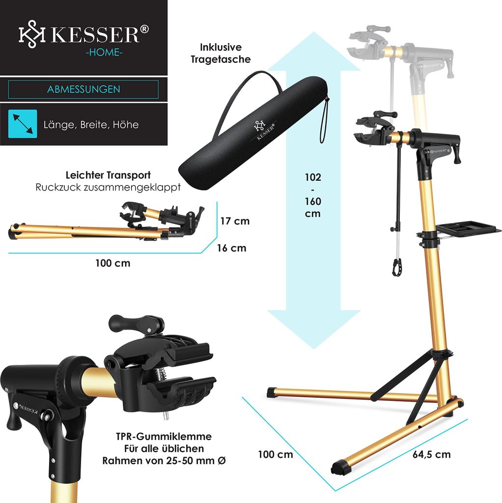 KESSER® Fahrradmontageständer Profi Reparaturständer Produktbild 13