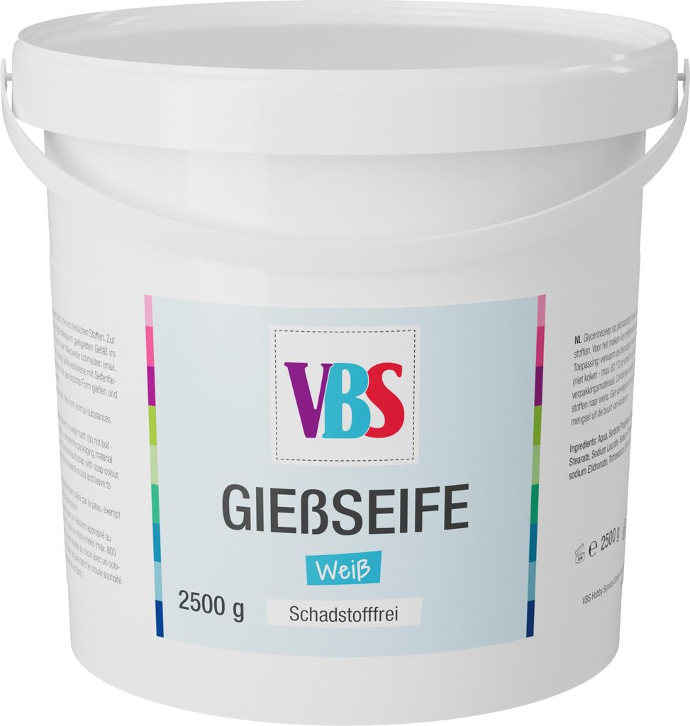 VBS Gießseife weiß 500g Seifenherstellung DIY Seifengießen kreativ gestalten 2.500 g
