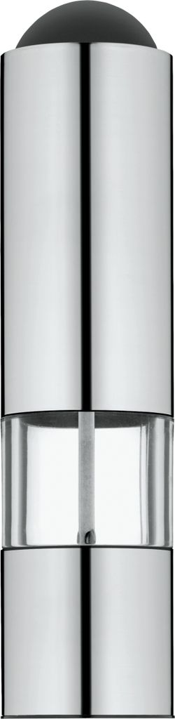 WMF Elektrische Mühle 21 cm, Salz und Pfeffermühle unbefüllt, LED-Leuchte, Cromargan Edelstahl matt, Glas, Keramikmahlwerk