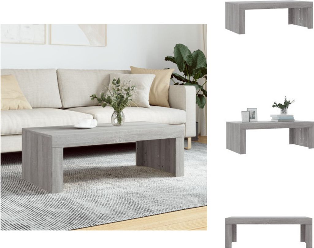 vidaXL Couchtisch Grau Sonoma 102x50x36 cm Holzwerkstoff - Couchtische