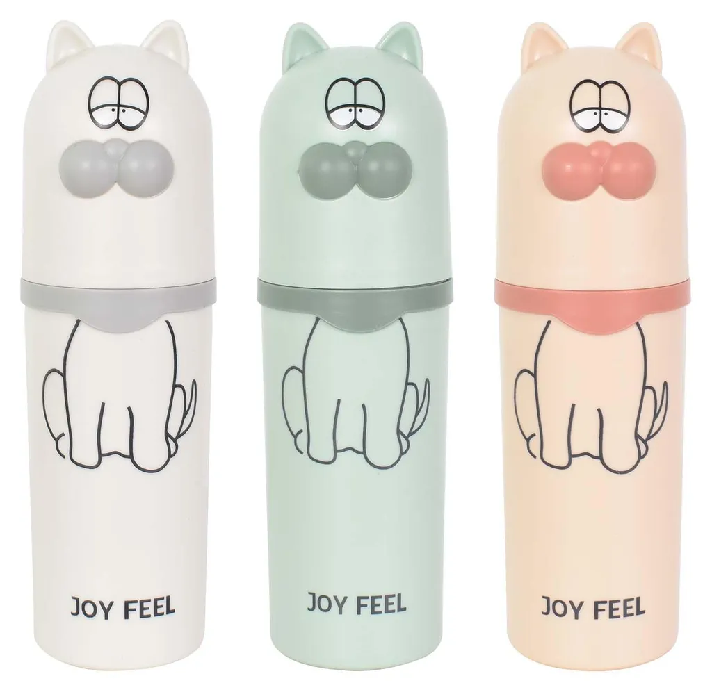 Lot 3 Gobelets Brosse à Dents Portables Enfant - Étuis Chat Multicolores