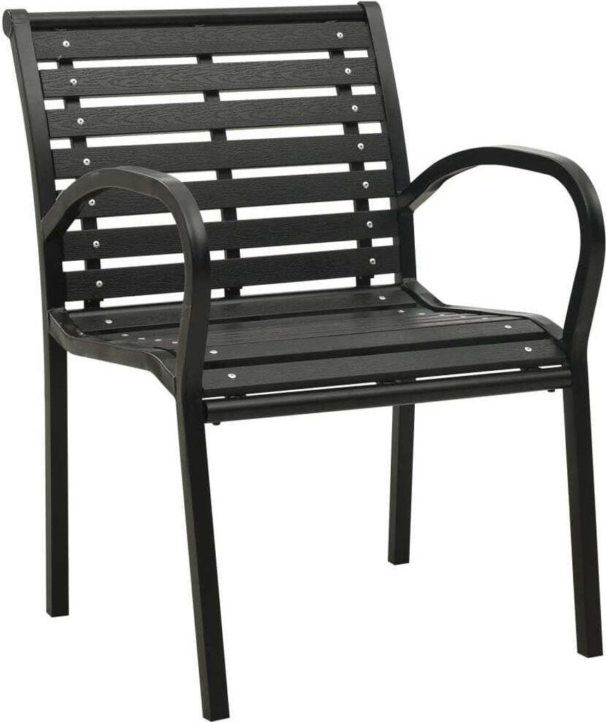 Möbel Gartenstühle - Gartenmöbel - Balkonstuhl 2er-set - multifunktional& Moderne - Stahl und WPC Schwarz - Stühle für Garten, Balkon CLORIS64...