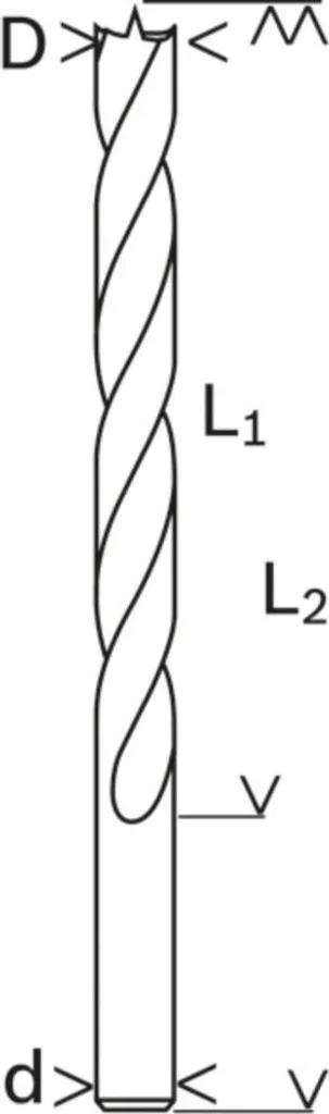 Punta per legno, punta M 12 x 250 mm, d 10 mm