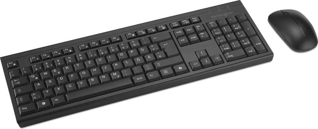 Kensington KM270 EQ - Tastatur-und-Maus-Set - wiederaufladbar - full size - kabellos - 2,4 GHz, Bluetooth - QWERTZ - De