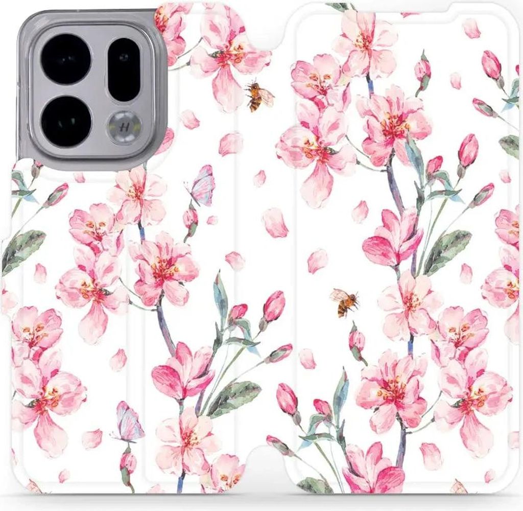 Handyhülle mit klappe für Oppo Find X9, Mobiwear Book, Rosa Frühling