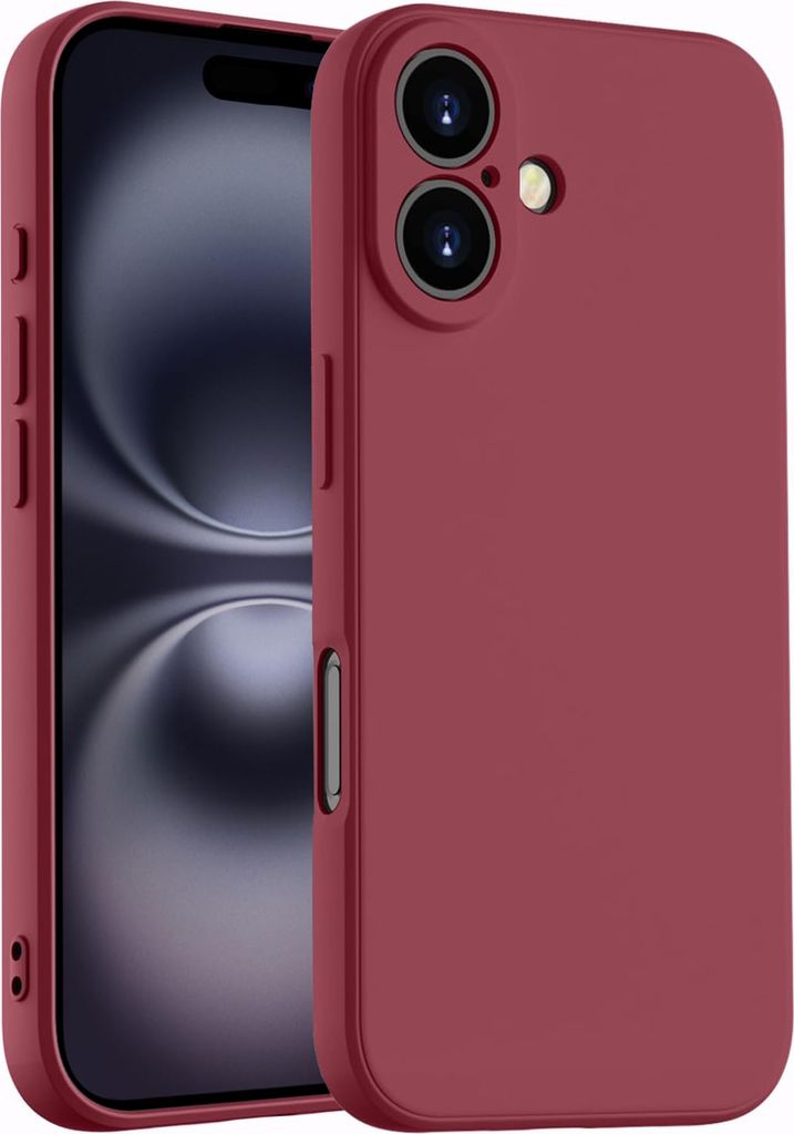 Hülle für iPhone 16 Plus Slim Liquid Silikon Gel Gummi Stoßfest Schutzhülle Rot