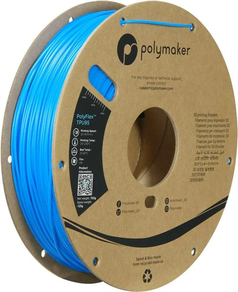 Filamento Polymaker Polyflex TPU-95A 750g / 1,75mm - Blu - 13