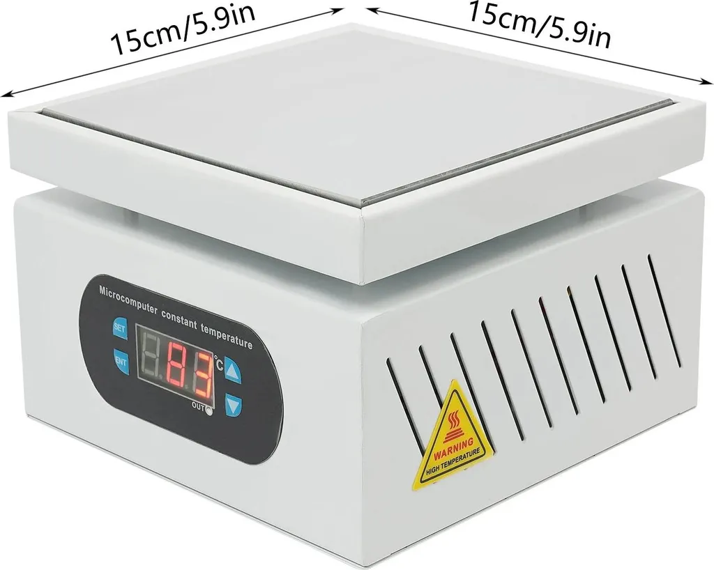 Piastra saldante elettrica, temperatura regolabile, display digitale, 500W