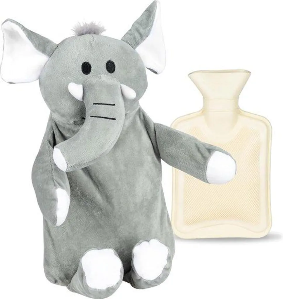 Sac à Eau Chaude Olifant en Plastique avec Housse Peluche Douce