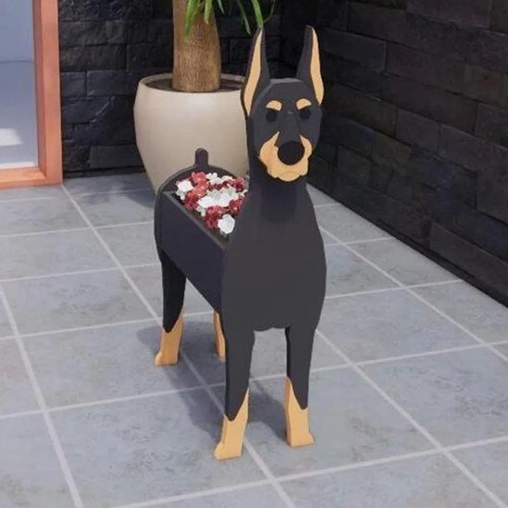 Pot de fleur résistant aux chutes design chien pour maison avec animaux
