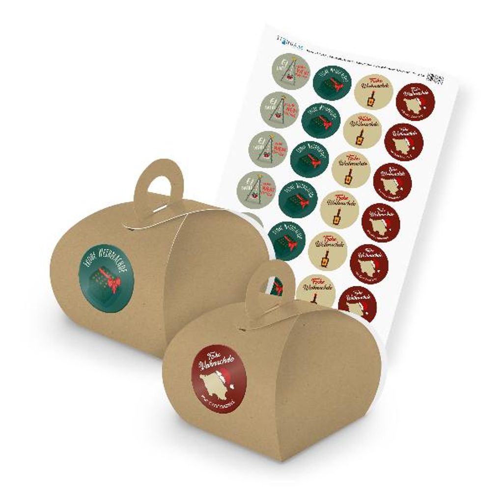 itenga SET Frohe Weihnachten Saarländisch (Motiv 53) 24x Geschenkschachtel mit G