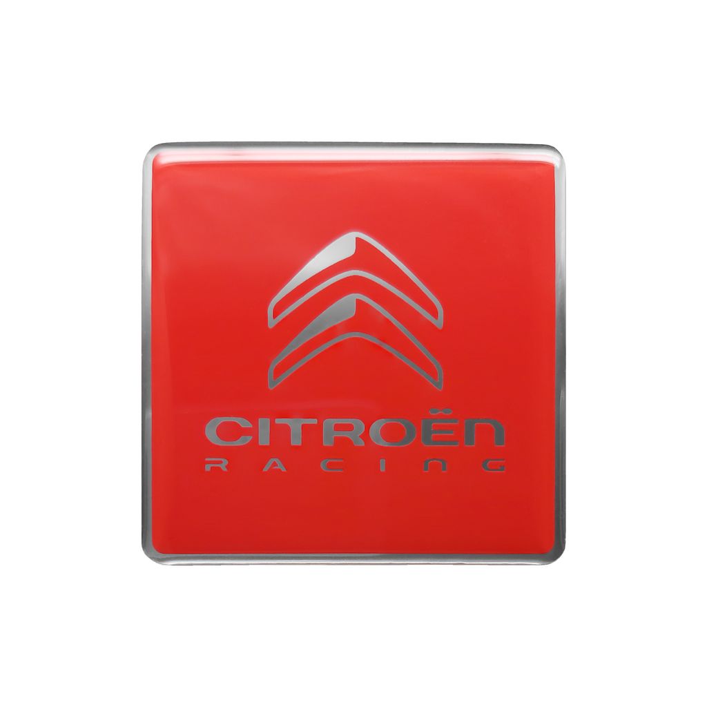 Aufkleber Citroen Racing 3D Logo, rot, 52 mm