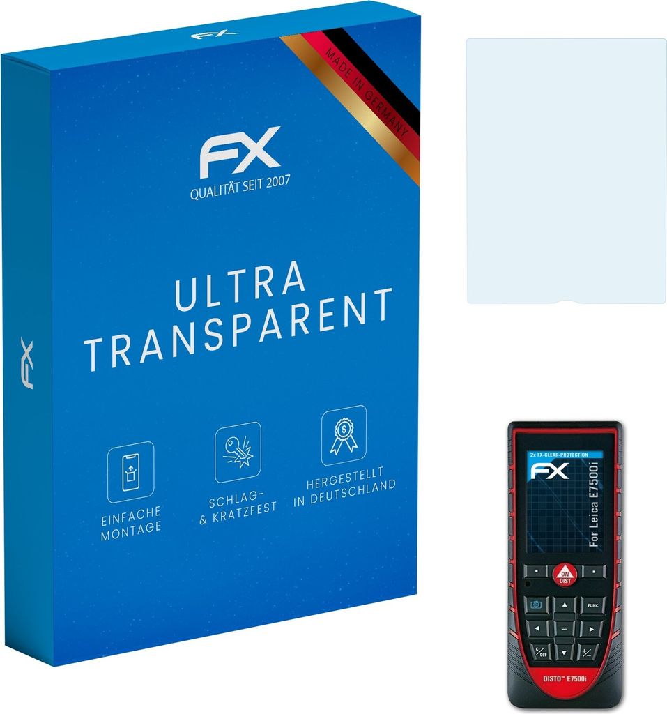 atFoliX FX-Clear 2x Schutzfolie kompatibel mit Leica E7500i Displayschutzfolie
