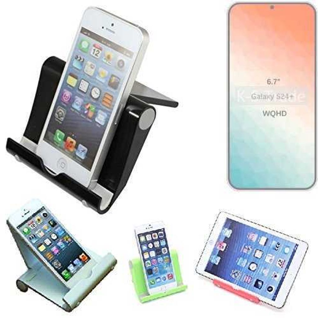K-S-Trade Handy-Ständer kompatibel mit Samsung Galaxy S24+ faltbarer Tischständer Smartphone Tablet Halterung Reise