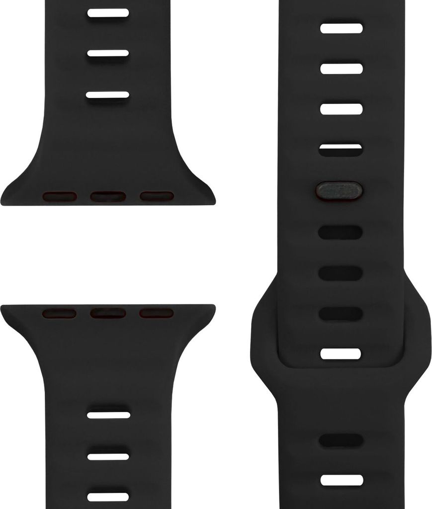 Motion Armband für Apple Watch SE/10/9/8/7/6/5/4/3/2/1, Soft Silikon Sportarmband, 38/40/41/42mm - Tiefschwarz