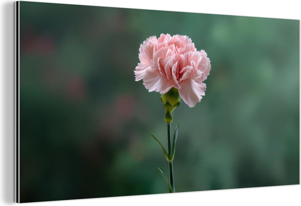 MuchoWow Wanddekoration Metall Metallbild Wandkunst 120x60 cm Nelke - Rosa - Blütenblätter MuchoWow Aluminium Gemälde - Metalbilder