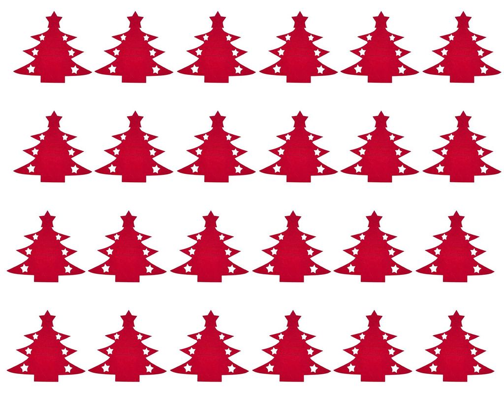 Weihnachtlicher Besteckhalter in Baum-/Herzform, Messerhalter mit Taschen aus Filz für Tischdekorationen zu Weihnachten und Silvester