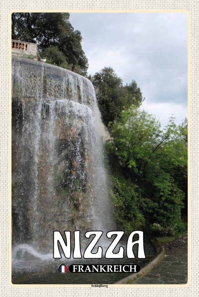 vianmo Holzschild 18x12 cm Nizza Frankreich Schloßberg
