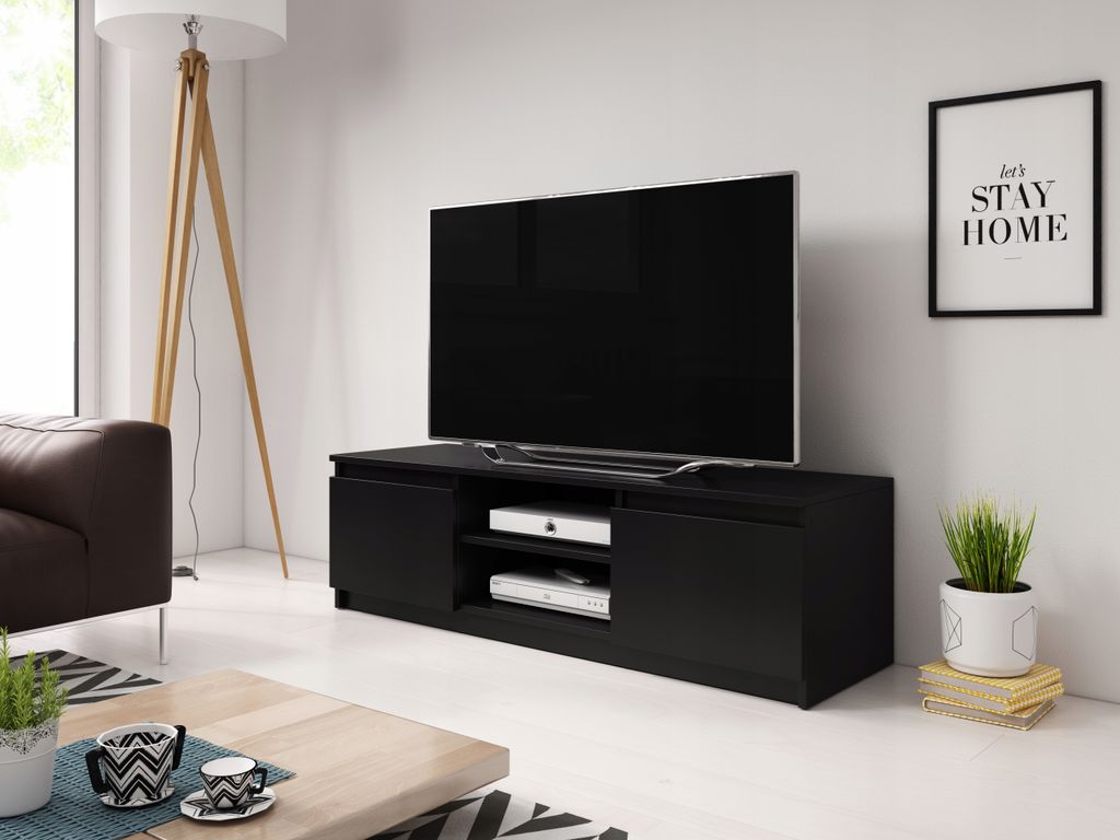 TV-Bank DONATO 120 – schwarz graphit Produktbild 