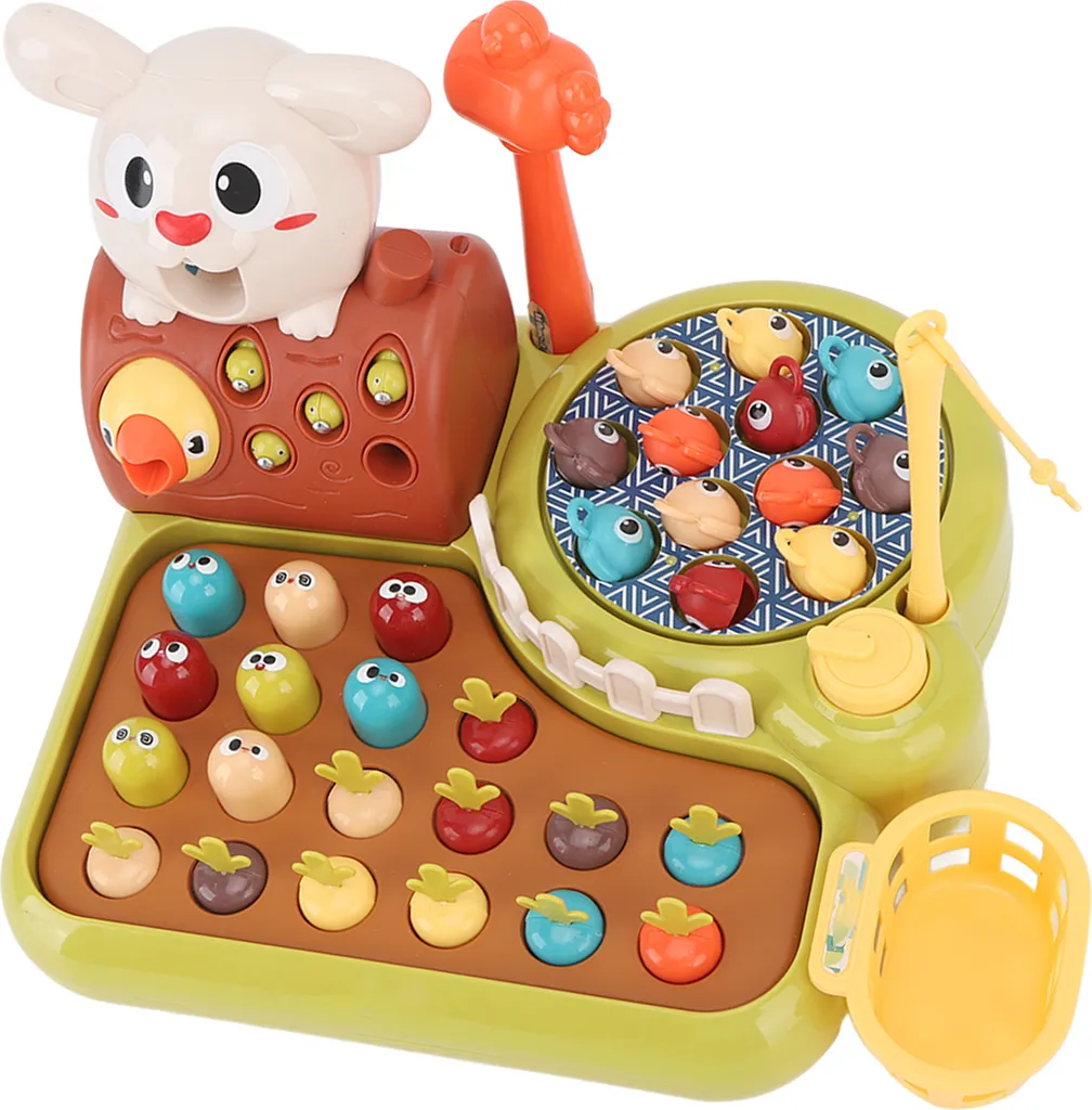 Jouet éducatif multi-fonctionnel 4 en 1 avec jeu de whack-a-mole