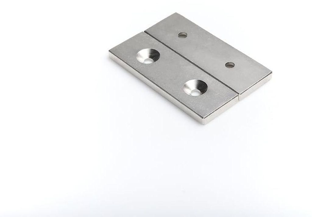 Top Magnesy - 3 Stück Neodym Magnete 60x20x5 mm N38 mit Senkbohrung für Schrauben - extra starke Haftmagnete für Montage, Werkstatt & Industrie