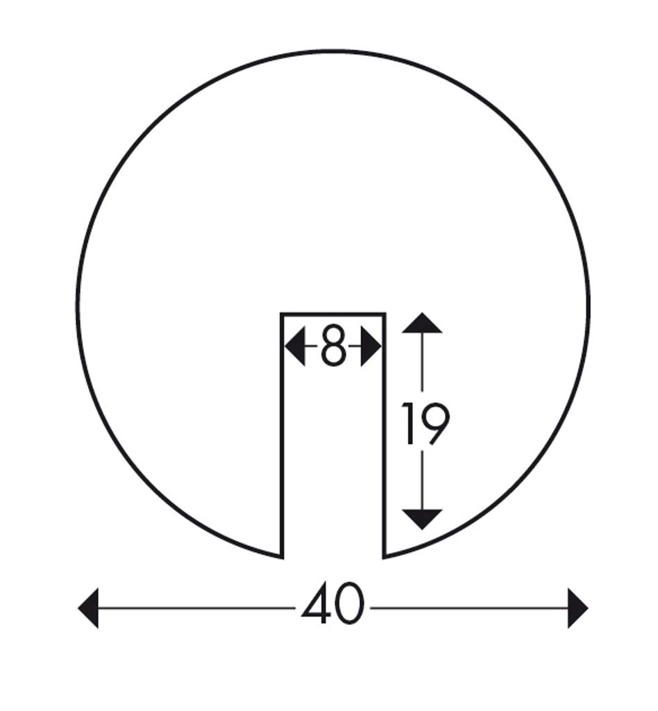 Knuffi Schutzprofil Typ A, Kreis, selbstklebend, 1m Länge, weiß