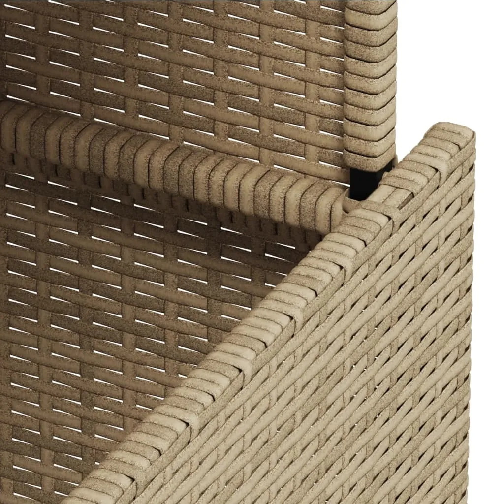 SYFAX Tavolo da Esterno 100x55x73 cm Polyrattan Beige Legno Acacia - 9