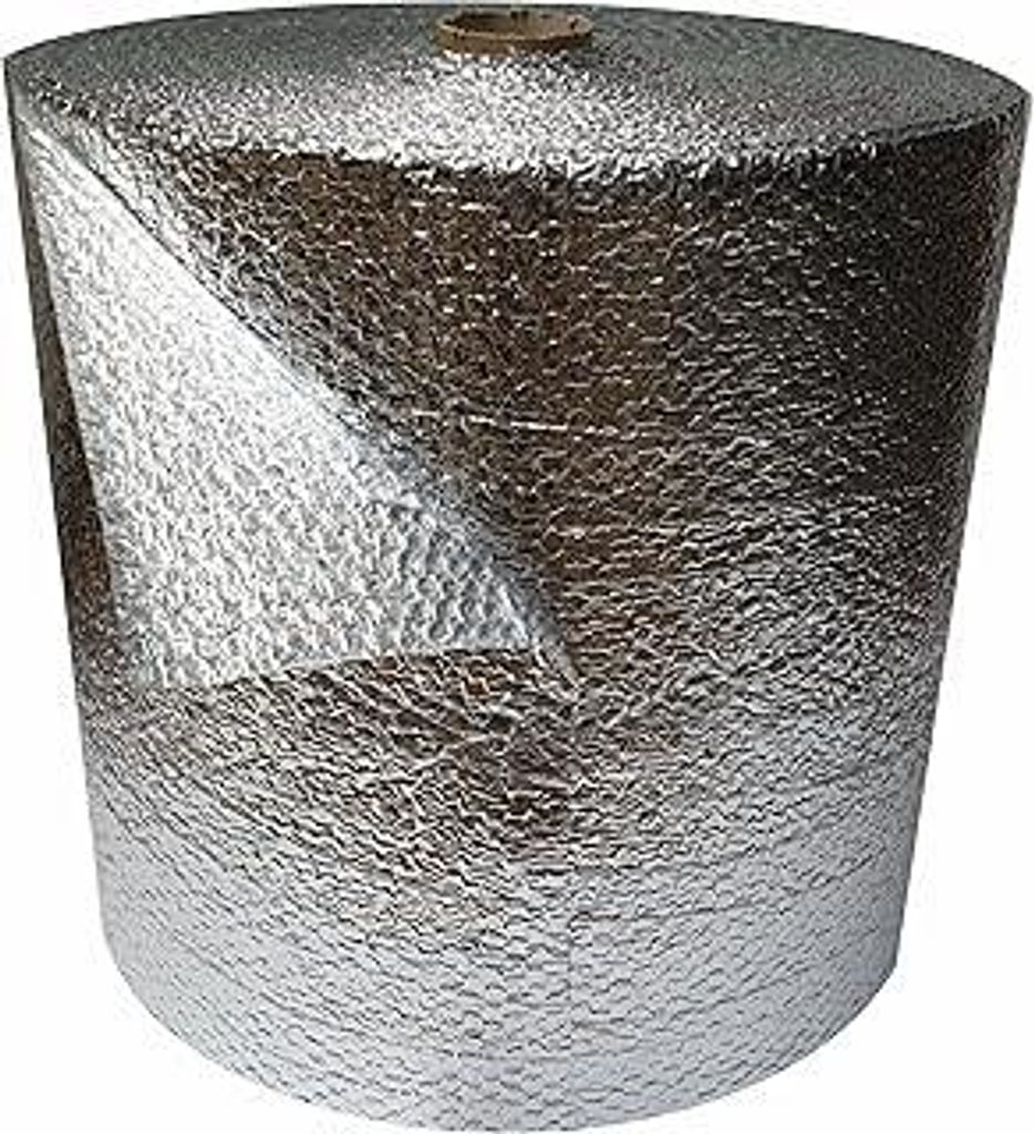Isolierfolie Dämmfolie 50cm x 60m, 250 Micron – Thermofolie für Fenster, Auto, Camping, Pool. Dient als Wärmedämmung, Kälteschutz, Verdunklu...