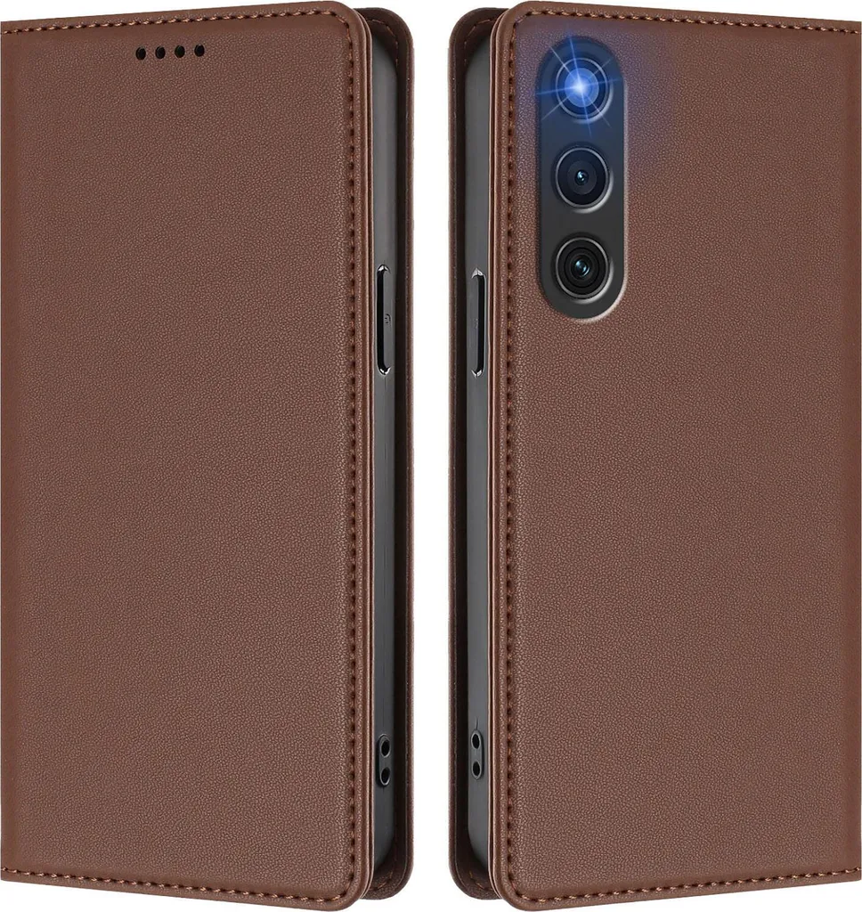 Custodia Pelle ZTE nubia RedMagic 10 Air - Cover Flip Marrone Magnetica